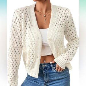 Cropped Cardigan with Pockets